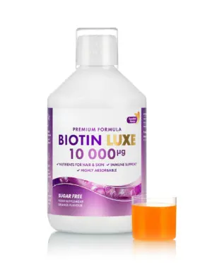 Biotină Lichidă cu 10.000 mcg – Păr, Piele, Unghii, Energie – Sticlă cu 500 ml
