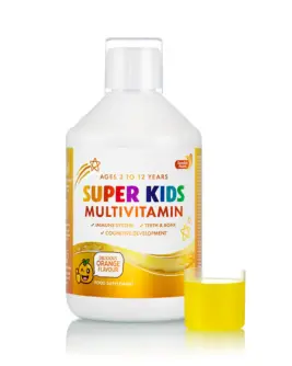 Super Kids Multivitamine Lichide pt Copii cu 28 Ingrediente - Vitamine + Minerale + Mix de Verdeturi si Extracte – 500ml