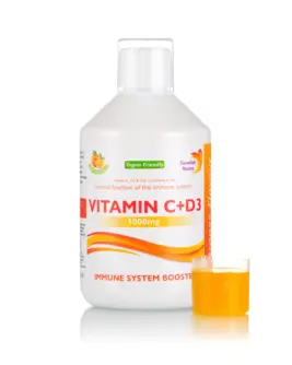 Vitamina C Lichidă 1000 Mg + Vitamina D3 + Zinc – Produs Vegan – Sticlă cu 500 ml