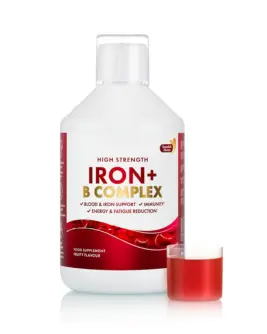 Fier Lichid – Complex cu 15 Ingrediente Active – Fier + Vitamina C + Complex B + Acai + Afine + Mix de Fructe și Verdețuri – Produs Vegan – 500 ml