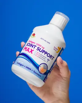 Joint Support Max – Colagen lichid hidrolizat de tip 1, 2 si 3 cu 12000 mg + Vitamina C + Vitamina D + Acid Hialuronic + MSM + Seleniu – 100% aroma naturala de fructe de padure