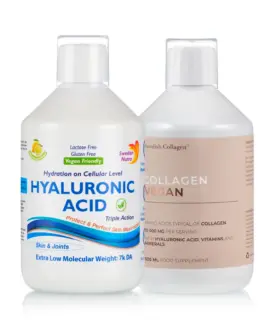 Pachet îngrijire ten potrivit pentru vegani: Colagen vegan + Acid Hialuronic