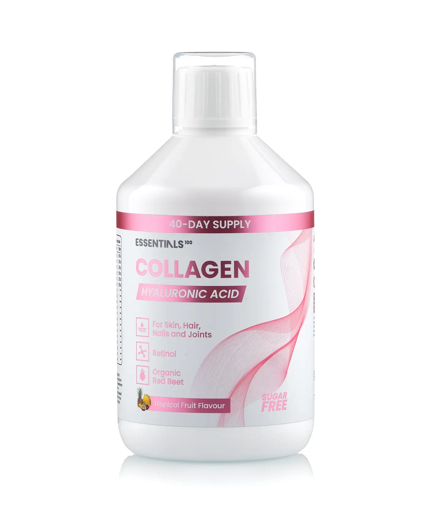 Colagen Hidrolizat Lichid 2500 mg cu Retinol + Acid Hialuronic 20 mg + Zinc 10 mg + Coenzima Q10 + Vitaminele C, B5, B7, E – Sticla