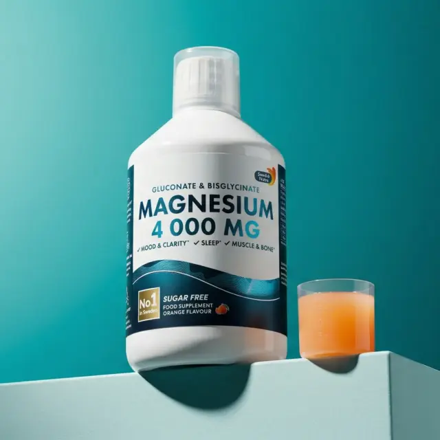 Magneziu 4000 mg Gluconat + Bisglicinat sticla 500-ml Swedish-Nutra