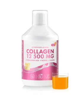 Colagen Marin Hidrolizat Lichid 12.500 mg cu Acid Hialuronic, Retinol, Elastina, MSM si Vitamine – Tratament Complet pentru Frumusete, Piele Tanara, Par Stralucitor si Unghii Rezistente – Sticla 500 ml